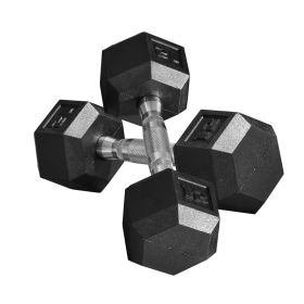 Soozier Hex Rubber Dumbbell Set for No Rolling