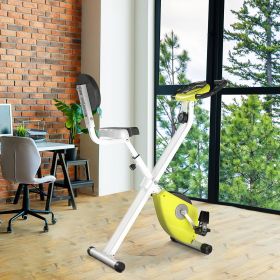 Foldable Upright Training Exercise Bike Indoor Stationary X Bike with 8 Levels of Magnetic Resistance for Aerobic Exercise