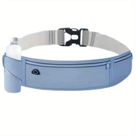 Breathable Invisible Running Waist Pack - Nylon with Lock Closure, Reflective Strips & Multiple Pockets for Hiking, Dog Walking (Color: Blue)